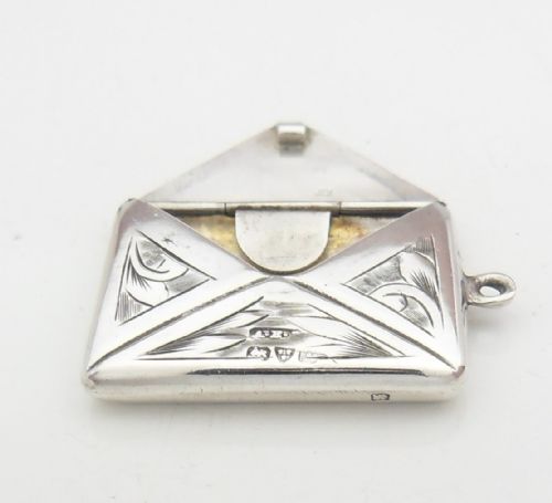EDWARDIAN 'HEART' SILVER STAMP CASE CHESTER 1909 - ADDITIONAL PHOTO 2