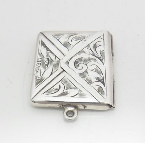 EDWARDIAN 'HEART' SILVER STAMP CASE CHESTER 1909 - ADDITIONAL PHOTO 3