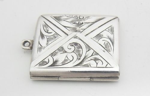EDWARDIAN 'HEART' SILVER STAMP CASE CHESTER 1909 - ADDITIONAL PHOTO 4