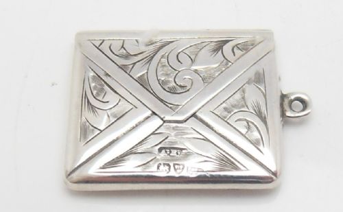 EDWARDIAN 'HEART' SILVER STAMP CASE CHESTER 1909 - ADDITIONAL PHOTO 5