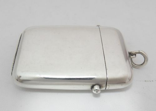 UNUSUAL PUSH BUTTON LID VESTA CASE BIRMINGHAM 1885 - ADDITIONAL PHOTO 2
