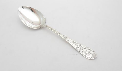 SILVER SPOON WITH ENGRAVED BIRD DECORATION LONDON 1896 - ADDITIONAL PHOTO 5