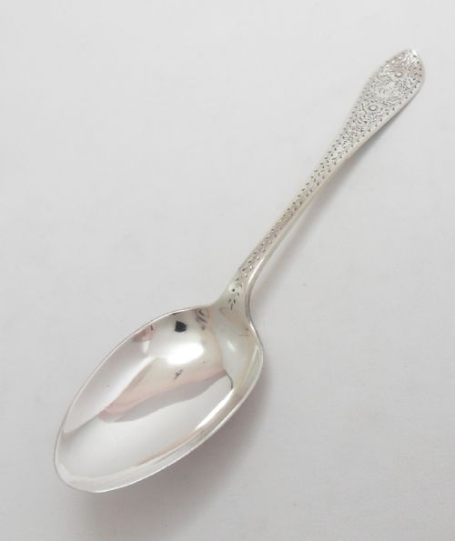SILVER SPOON WITH ENGRAVED BIRD DECORATION LONDON 1896 - ADDITIONAL PHOTO 6