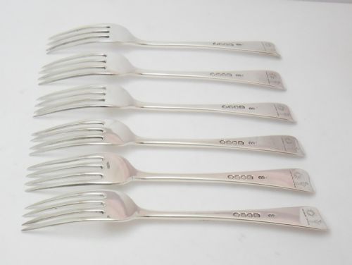 SET OF 6 SILVER VICTORIAN DESSERT FORKS LONDON 1841 - ADDITIONAL PHOTO 2