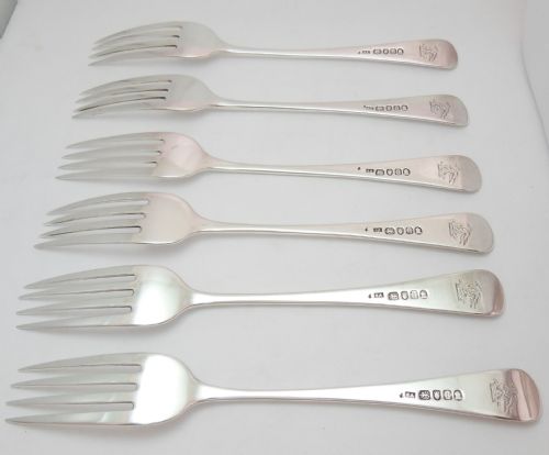 SET OF 6 GEORGIAN SILVER TABLE FORKS LONDON 1803 - ADDITIONAL PHOTO 4