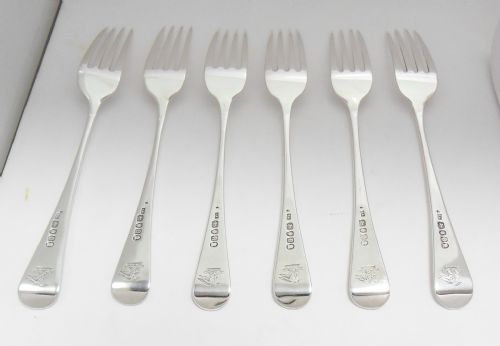 SET OF 6 GEORGIAN SILVER TABLE FORKS LONDON 1803 - ADDITIONAL PHOTO 6
