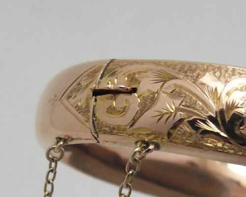SUPERB VICTORIAN 9CT ROSE GOLD BANGLE CHESTER 1900 - ADDITIONAL PHOTO 3