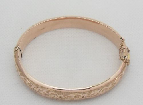 SUPERB VICTORIAN 9CT ROSE GOLD BANGLE CHESTER 1900 - ADDITIONAL PHOTO 5
