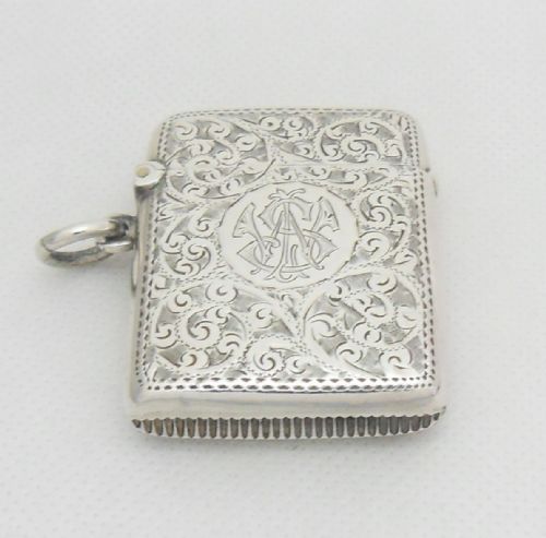 silver vesta case birmingham 1898 adie lovekin - CATEGORY: ANTIQUE SILVER - DATED VICTORIAN