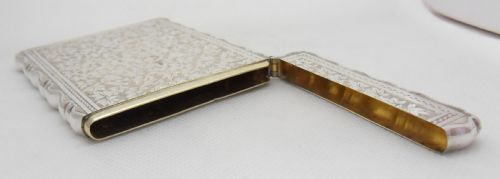 FINE VICTORIAN SILVER CARD CASE BY GEORGE UNITE BIRMINGHAM 1883 - ADDITIONAL PHOTO 4