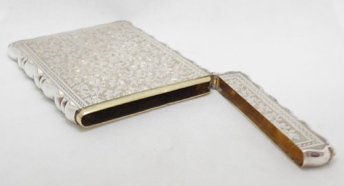 FINE VICTORIAN SILVER CARD CASE BY GEORGE UNITE BIRMINGHAM 1883 - ADDITIONAL PHOTO 5
