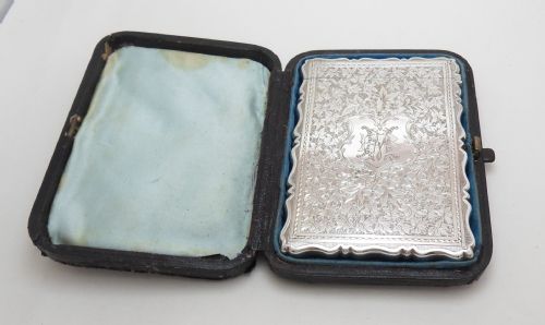 FINE VICTORIAN SILVER CARD CASE BY GEORGE UNITE BIRMINGHAM 1883 - ADDITIONAL PHOTO 2