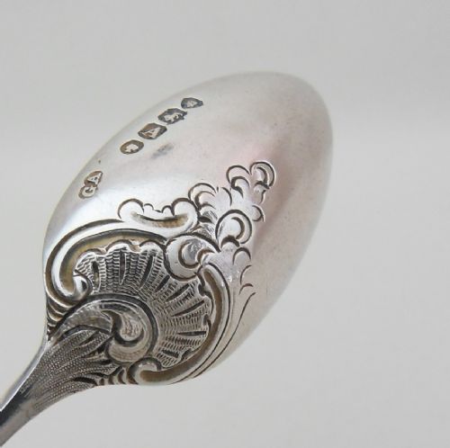 SUPERB CASED SET OF 12 VICTORIAN TEASPOONS LONDON 1876 - ADDITIONAL PHOTO 8