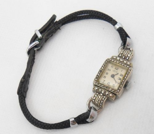 vidar art deco marcasite set cocktail watch gwo - CATEGORY: ANTIQUE WATCHES - DATED 1920