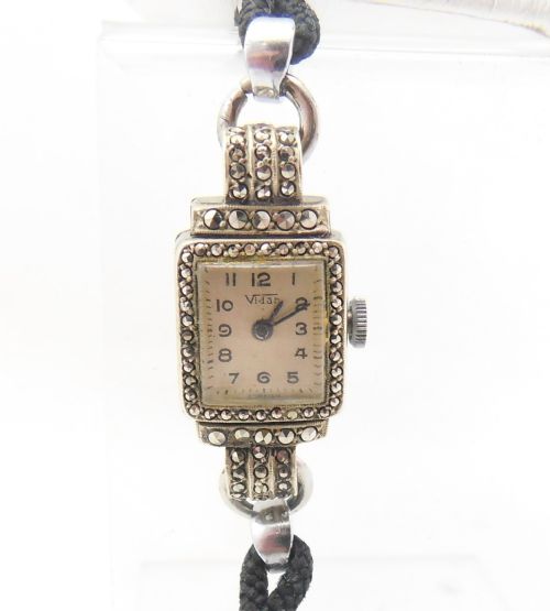 VIDAR ART DECO MARCASITE SET COCKTAIL WATCH GWO - ADDITIONAL PHOTO 1