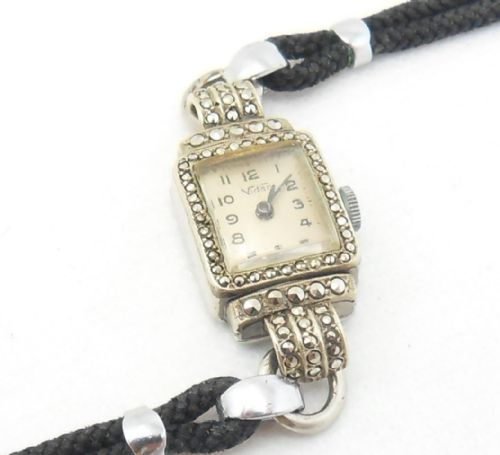 VIDAR ART DECO MARCASITE SET COCKTAIL WATCH GWO - ADDITIONAL PHOTO 4