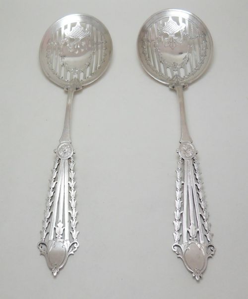 SUPERB CASED SET OF SILVER SERVING SPOONS SHEFFIELD 1912 - ADDITIONAL PHOTO 1