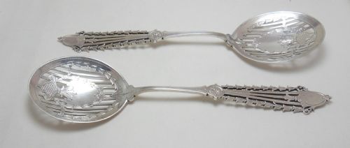 SUPERB CASED SET OF SILVER SERVING SPOONS SHEFFIELD 1912 - ADDITIONAL PHOTO 2