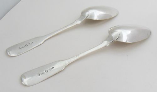 PAIR OF WILLIAM IV SILVER SERVING SPOONS NEWCASTLE 1831 - ADDITIONAL PHOTO 3