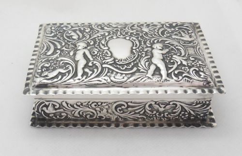 STUNNING SILVER TRINKET BOX LONDON 1901 GOLDSMITHS SILVERSMITHS - ADDITIONAL PHOTO 1
