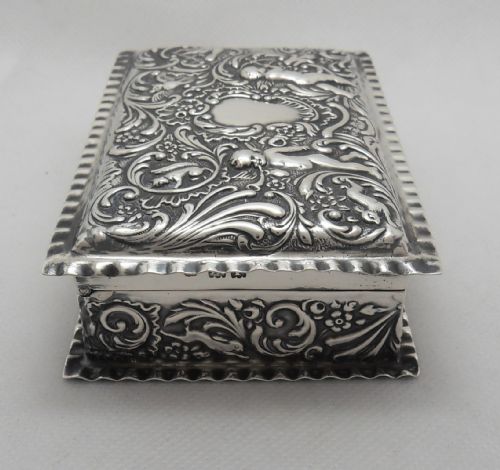 STUNNING SILVER TRINKET BOX LONDON 1901 GOLDSMITHS SILVERSMITHS - ADDITIONAL PHOTO 2
