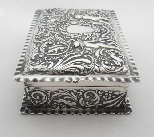 STUNNING SILVER TRINKET BOX LONDON 1901 GOLDSMITHS SILVERSMITHS - ADDITIONAL PHOTO 4