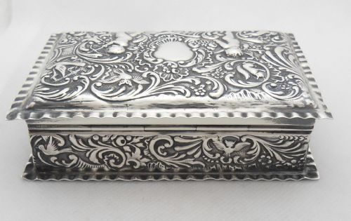 STUNNING SILVER TRINKET BOX LONDON 1901 GOLDSMITHS SILVERSMITHS - ADDITIONAL PHOTO 5