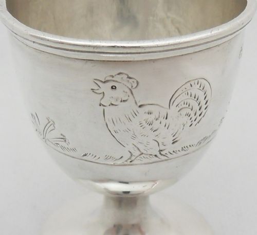 FABULOUS SILVER HEN DUCK AND COCKEREL EGG CUP BIRMINGHAM 1939 - ADDITIONAL PHOTO 9