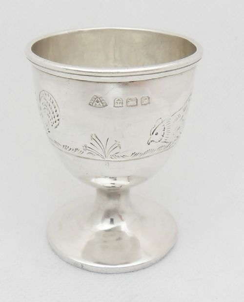 FABULOUS SILVER HEN DUCK AND COCKEREL EGG CUP BIRMINGHAM 1939 - ADDITIONAL PHOTO 11