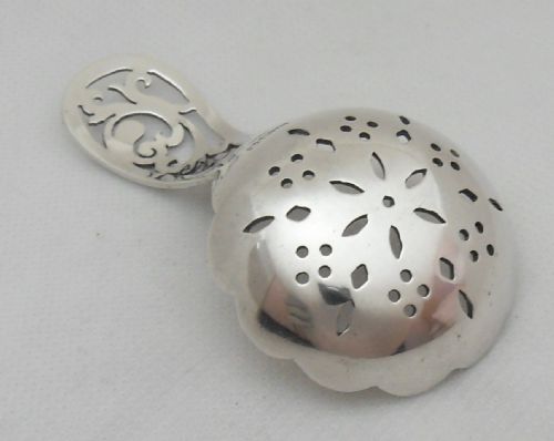 SILVER TEA CADDY SIFTER SPOON SHEFFIELD 1945 - ADDITIONAL PHOTO 3