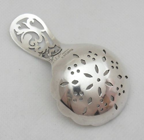 SILVER TEA CADDY SIFTER SPOON SHEFFIELD 1945 - ADDITIONAL PHOTO 4