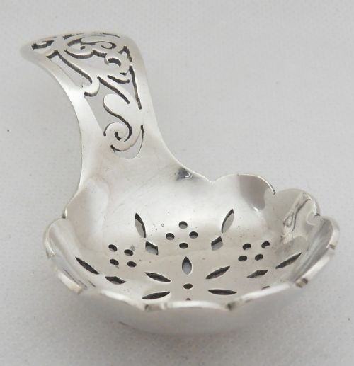 SILVER TEA CADDY SIFTER SPOON SHEFFIELD 1945 - ADDITIONAL PHOTO 8