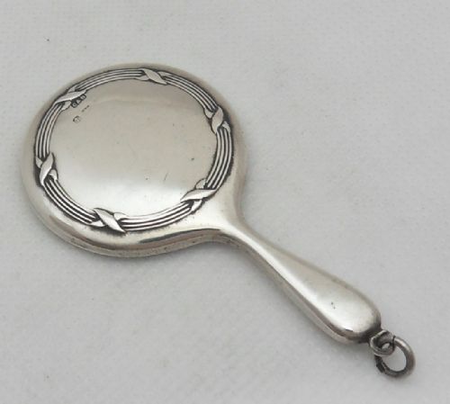 silver small chatelaine mirror circa 1920 - CATEGORY: ANTIQUE SILVER - DATED 1920
