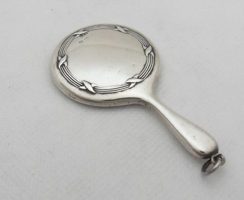 SILVER SMALL CHATELAINE MIRROR CIRCA 1920 - ADDITIONAL PHOTO 1