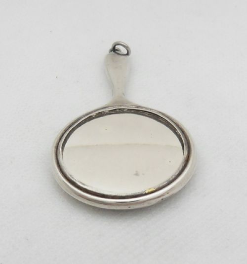 SILVER SMALL CHATELAINE MIRROR CIRCA 1920 - ADDITIONAL PHOTO 5
