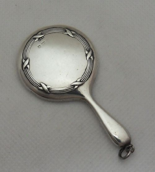 SILVER SMALL CHATELAINE MIRROR CIRCA 1920 - ADDITIONAL PHOTO 7