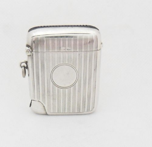 rare silver vesta case with cigar cutter birmingham 1911 - CATEGORY: ANTIQUE SILVER - DATED 1920