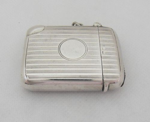 RARE SILVER VESTA CASE WITH CIGAR CUTTER BIRMINGHAM 1911 - ADDITIONAL PHOTO 1