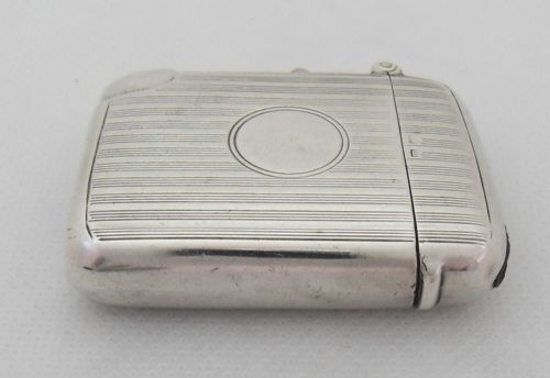 RARE SILVER VESTA CASE WITH CIGAR CUTTER BIRMINGHAM 1911 - ADDITIONAL PHOTO 2
