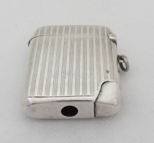 RARE SILVER VESTA CASE WITH CIGAR CUTTER BIRMINGHAM 1911 - ADDITIONAL PHOTO 4
