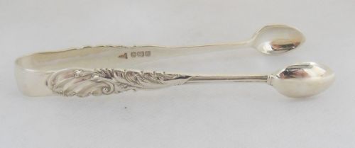 SET OF SILVER TEASPOONS SUGAR TONGS WALKER HALL SHEFFIELD 1907 - ADDITIONAL PHOTO 7
