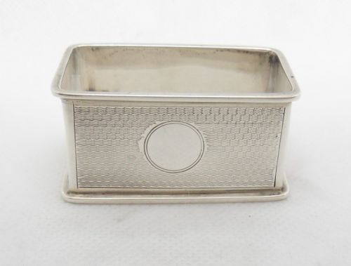 SILVER ART DECO RECTANGULAR NAPKIN RING BIRMINGHAM 1929 - ADDITIONAL PHOTO 1