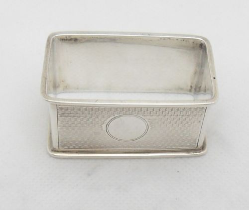 SILVER ART DECO RECTANGULAR NAPKIN RING BIRMINGHAM 1929 - ADDITIONAL PHOTO 3