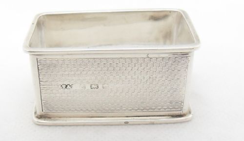 SILVER ART DECO RECTANGULAR NAPKIN RING BIRMINGHAM 1929 - ADDITIONAL PHOTO 4
