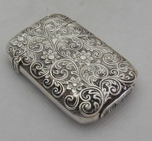 STUNNING UNUSUAL SILVER VESTA CASE CHESTER 1886 - ADDITIONAL PHOTO 2