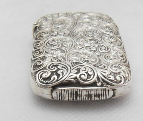 STUNNING UNUSUAL SILVER VESTA CASE CHESTER 1886 - ADDITIONAL PHOTO 3