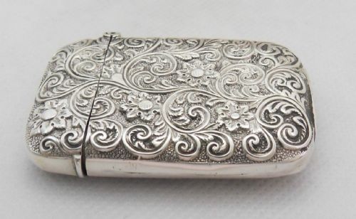 STUNNING UNUSUAL SILVER VESTA CASE CHESTER 1886 - ADDITIONAL PHOTO 4