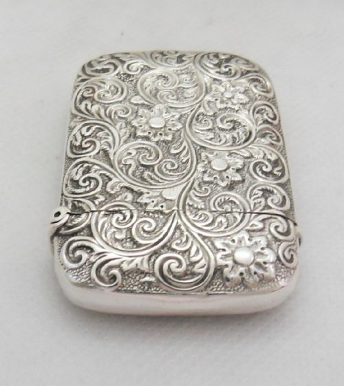 STUNNING UNUSUAL SILVER VESTA CASE CHESTER 1886 - ADDITIONAL PHOTO 5