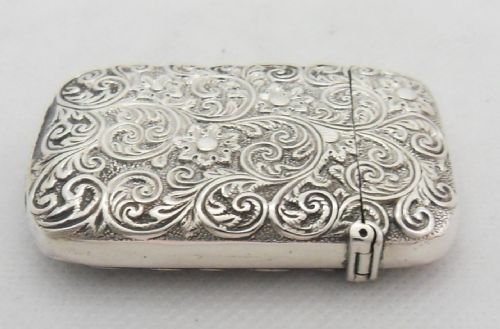 STUNNING UNUSUAL SILVER VESTA CASE CHESTER 1886 - ADDITIONAL PHOTO 7