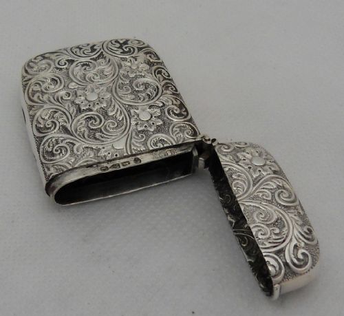 STUNNING UNUSUAL SILVER VESTA CASE CHESTER 1886 - ADDITIONAL PHOTO 9